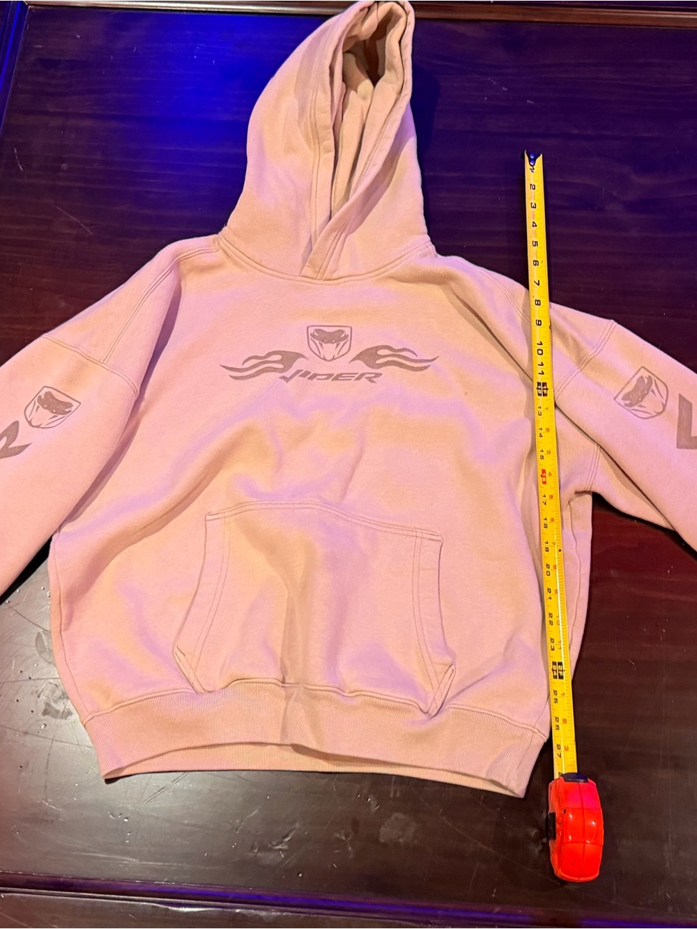 Hollister Men's Pink Crewneck Hoodie with Viper Logo